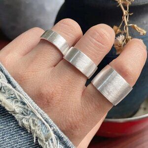 Thinnest Style 6mm Brushed Sterling 925 Silver Wrapped Band Boho Ring #1230